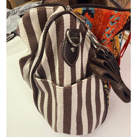 Montana West Duffle Satchel with Guitar Shoulder Strap NWT Aztec woven Canvas - Picture 5 of 8